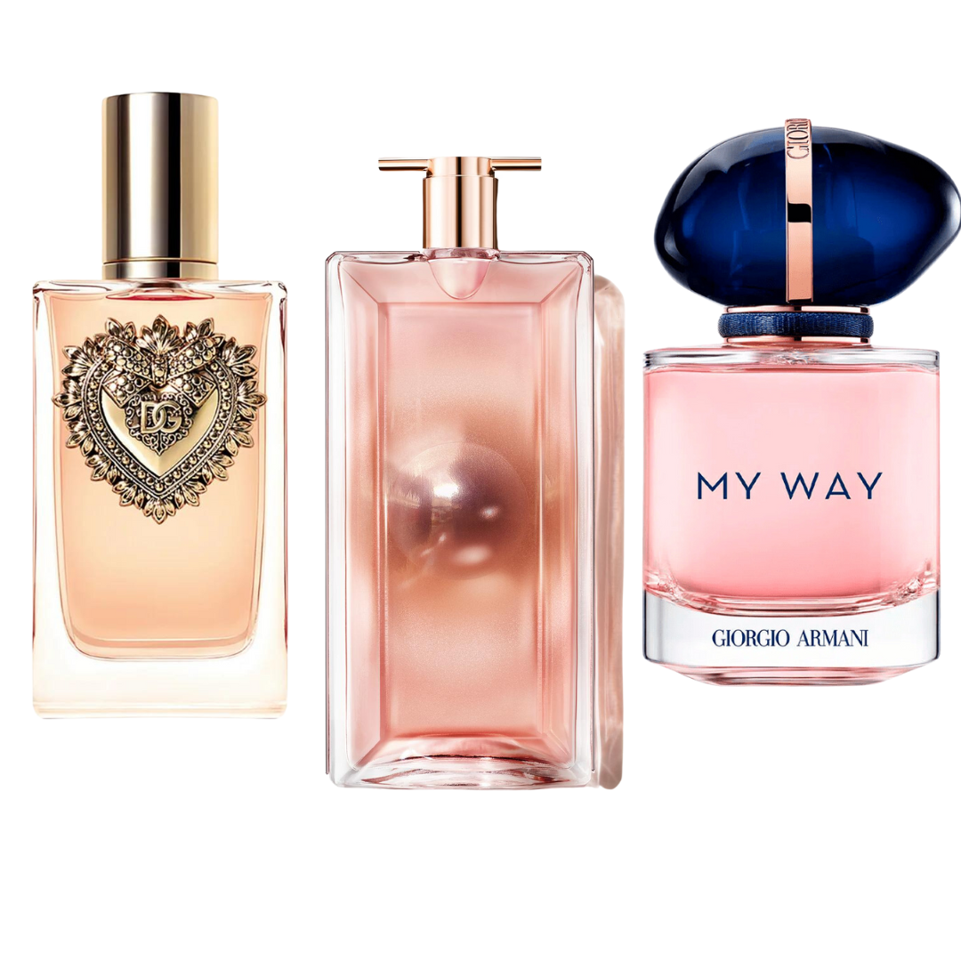 3 parfüm készlet Dolce & Gabanna Devotion, My Way Giorgio Armani, Lancôme Idôle 100ml
